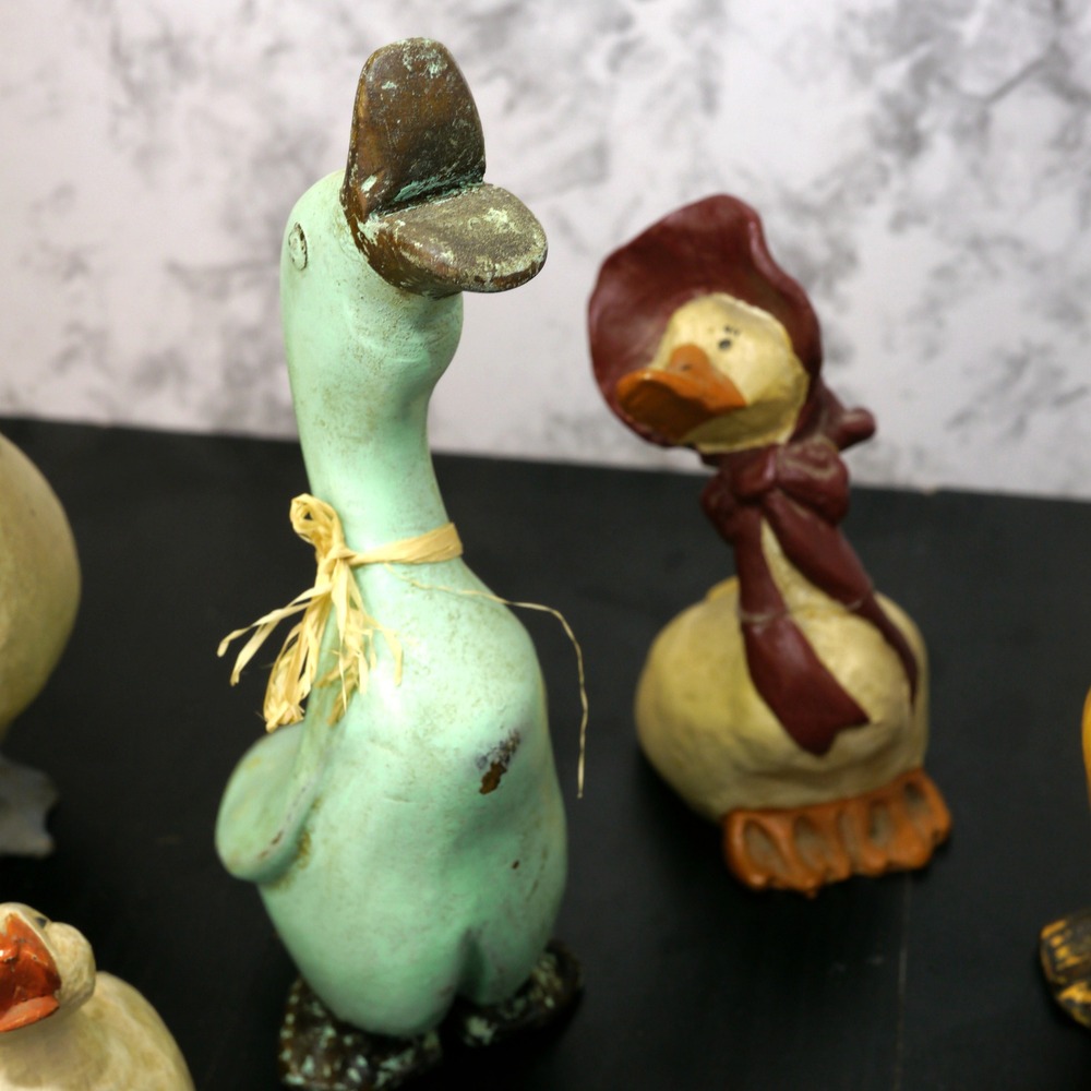 Whimsical Duck Figurines Set of 5 Farmhouse Rustic Home Decor Accents - Picture 4 of 8